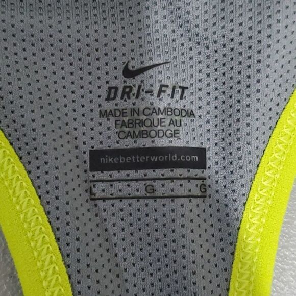 Nike Dri-fit large lime green athletic jersey - Picture 6 of 7